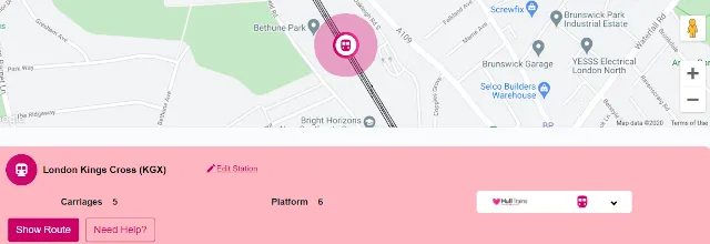 Hull Trains live trains direction and platform