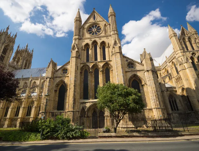 Beverley Minster with blue skies