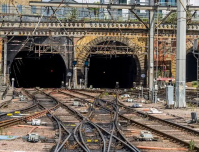 Train tracks near London Kings Cross