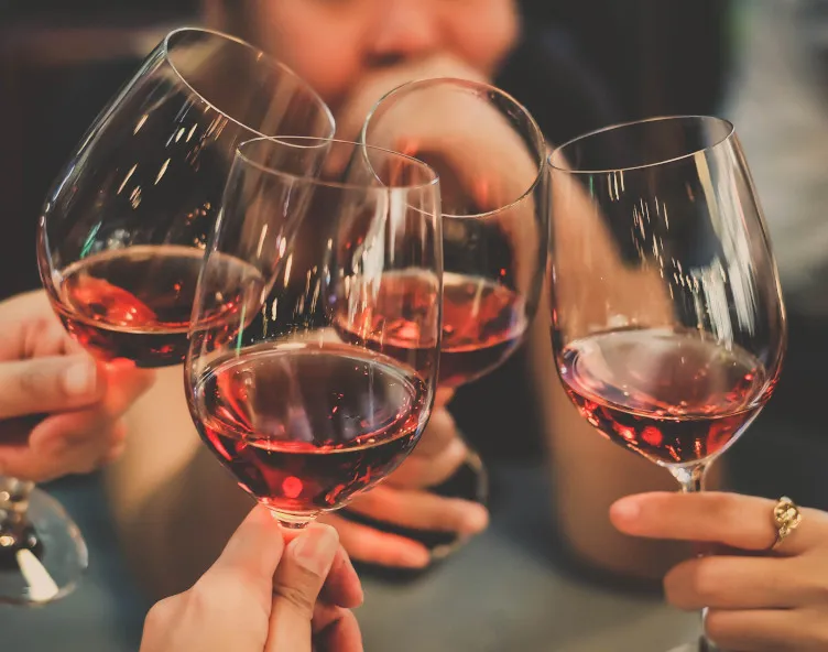 Wine glasses cheers