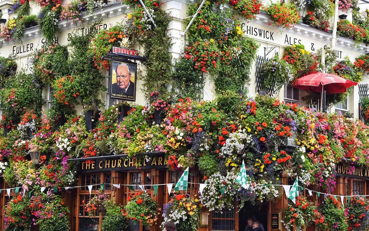 Churchill Arms Pub exterior