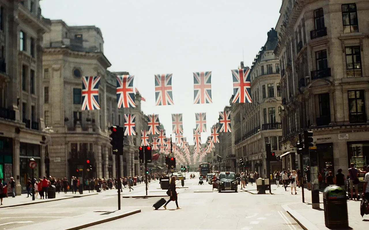 A shopping street in London