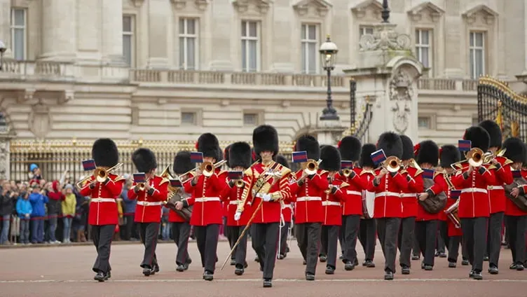 Changing of the guard ceremony outside Buckingham Palace
