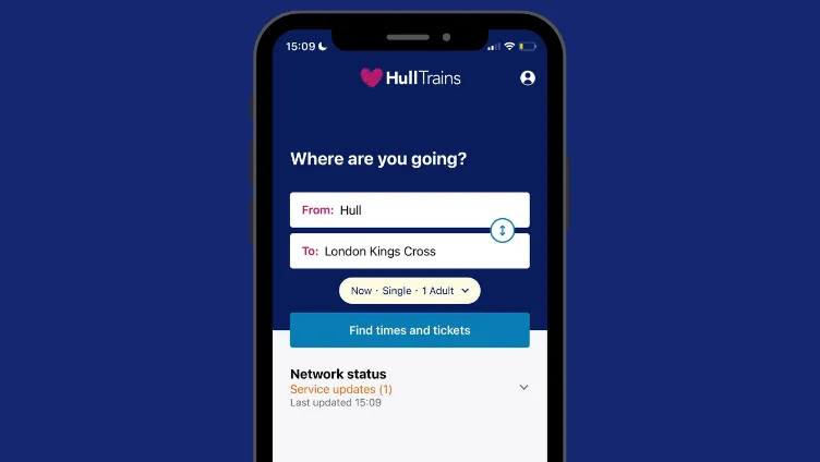 Hull Trains app disruption information tool