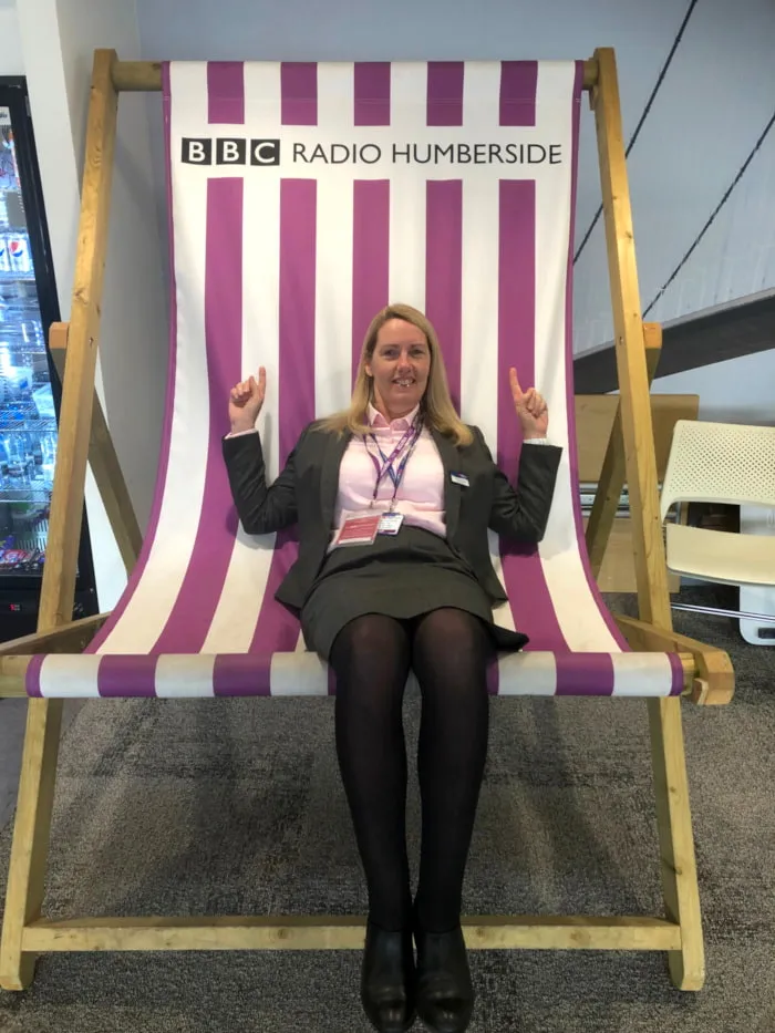 Hull Trains MD Louise Cheeseman at Radio Humberside