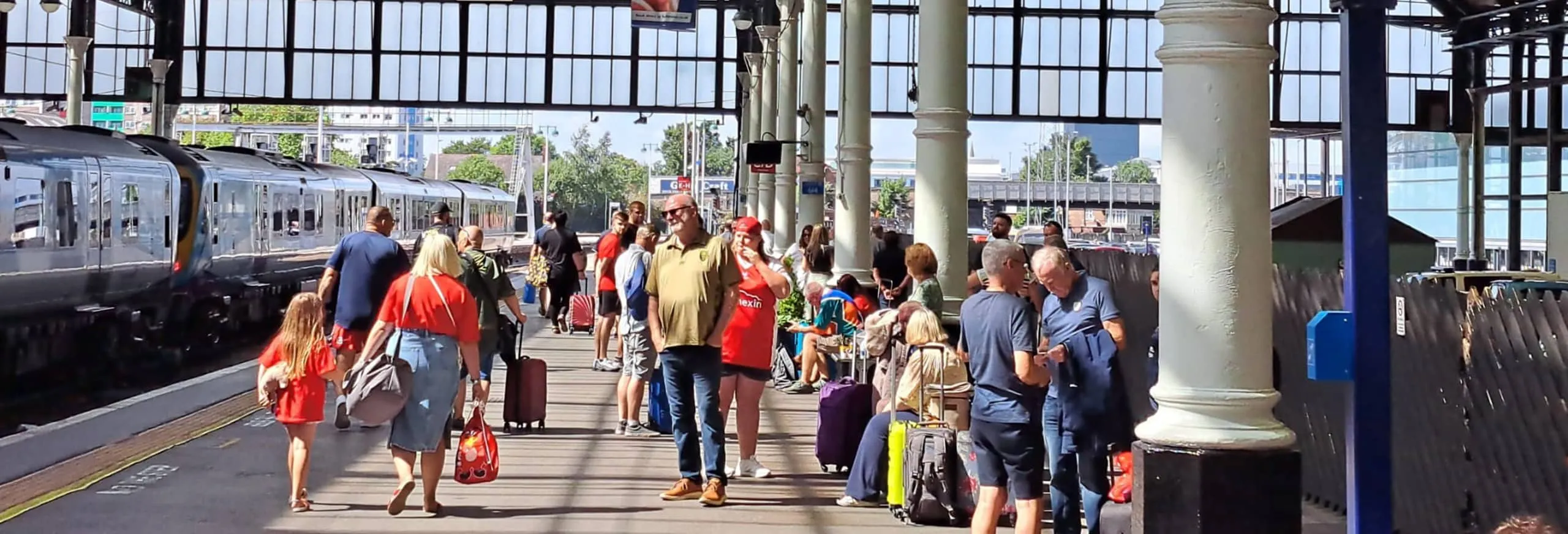 Hull KR supporters waiting to board a Hull Trains services to London
