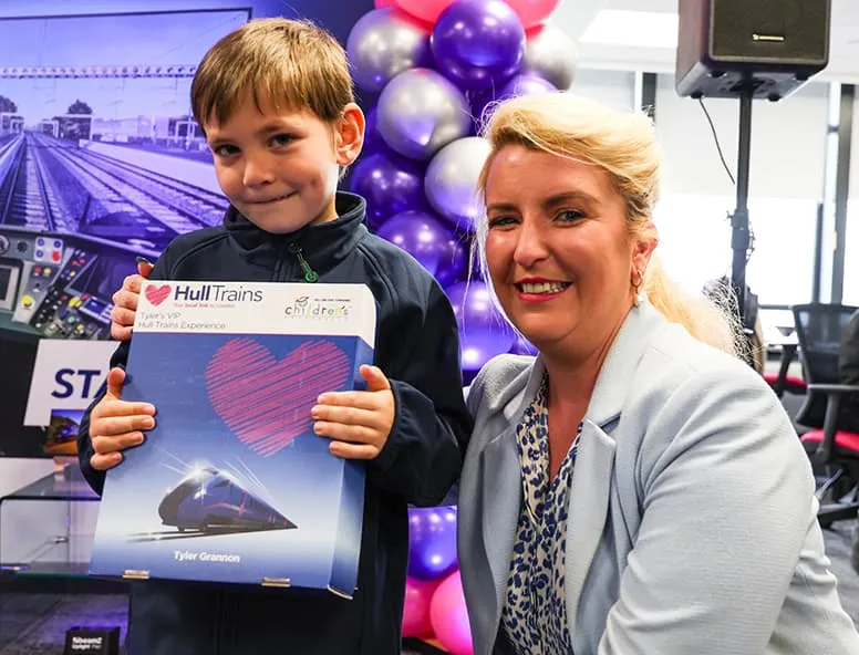 Six year old Tyler meets Shadow Transport Secretary Louise Haigh