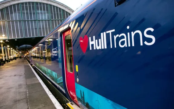 Hull Trains Paragon exterior on platform at Hull station