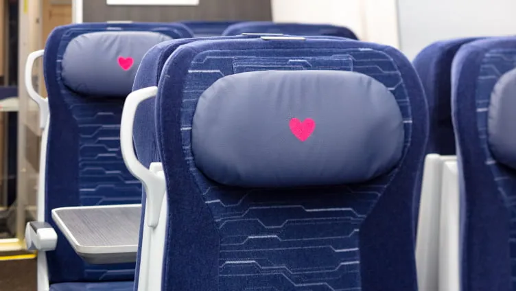 Hull Trains paragon fleet first class close up of headrest