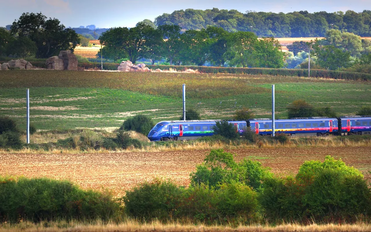 Hull Trains passing through fields on route