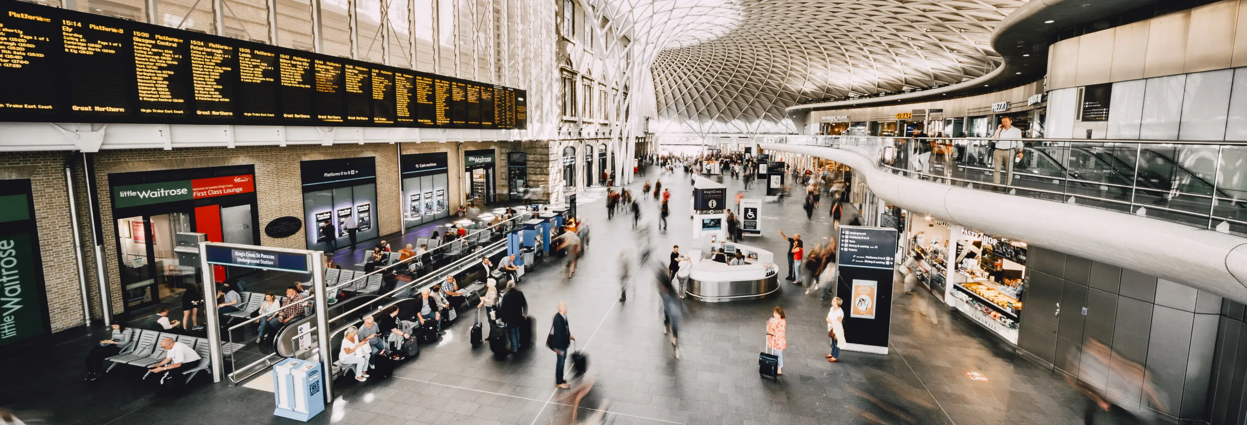 London Kings Cross station information screens