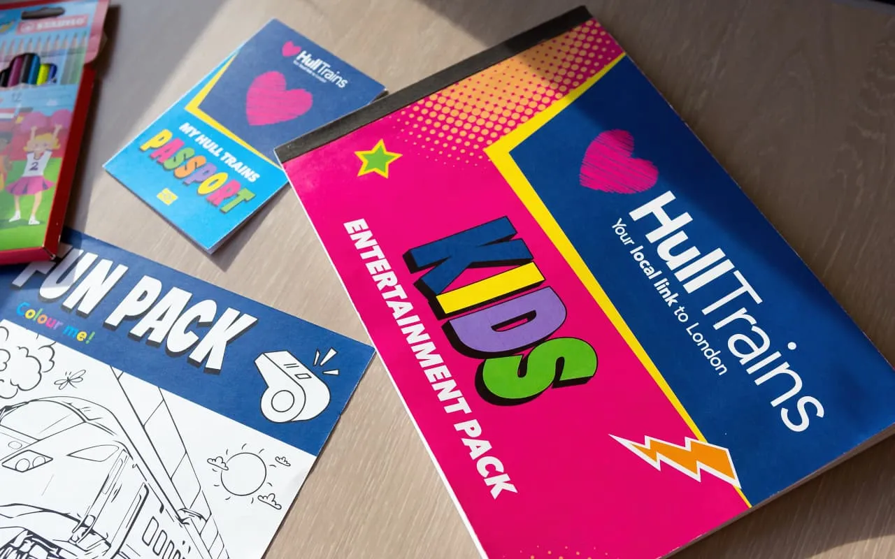 Hull Trains kids activity packs on board